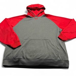 Under Armour Men's Red and Gray Hoodie